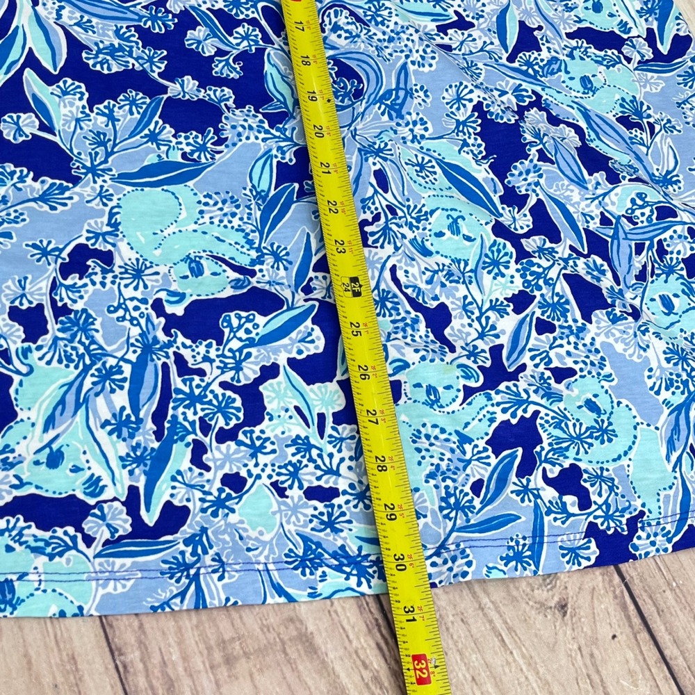 Lilly Pulitzer Koala Print Blue Pima Cotton Strappy Back Shift Dress Womens M - Picture 6 of 6